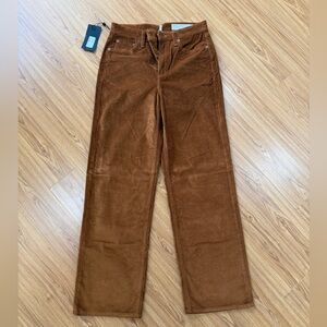 NWT rag & bone Logan Mid Rise Corduroy Wide Leg Pant Size 25 Color Camel